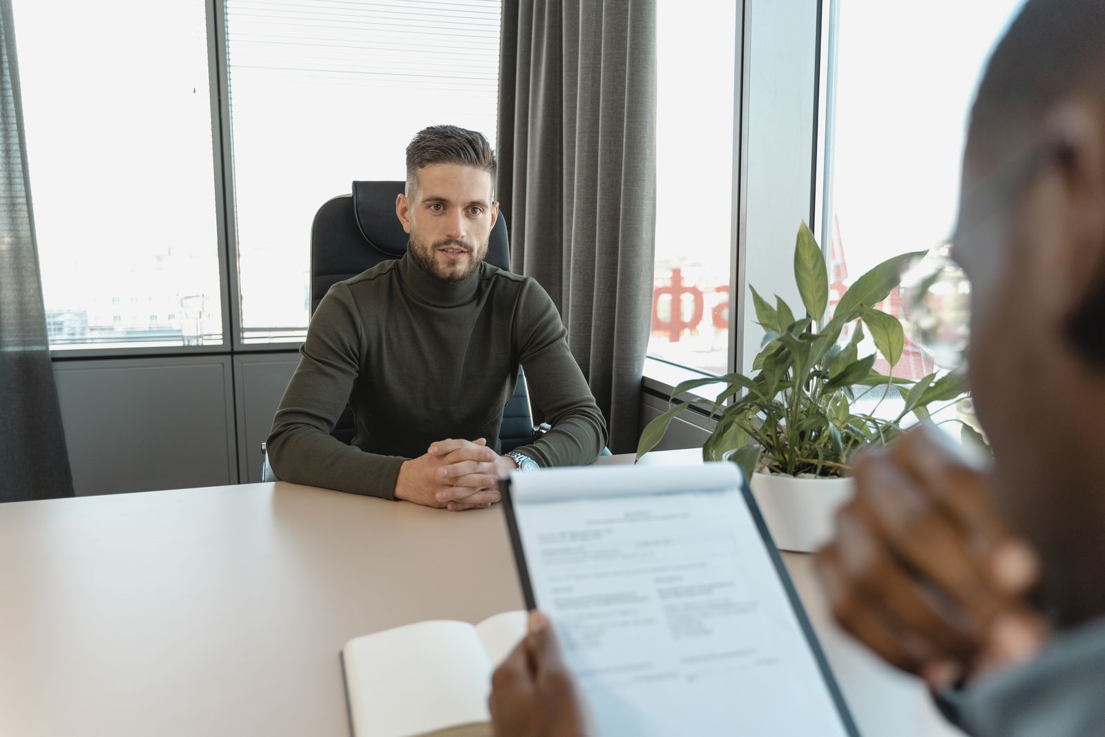 Candidate in a professional interview meeting