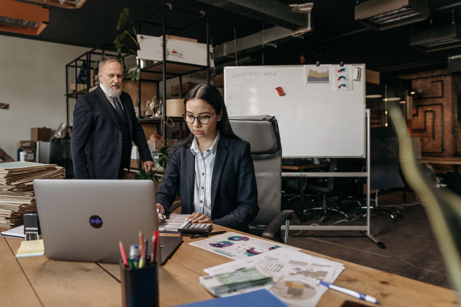 International business colleagues collaborating in a modern office